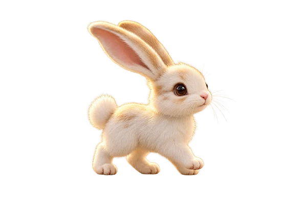A little white woodland rabbit.